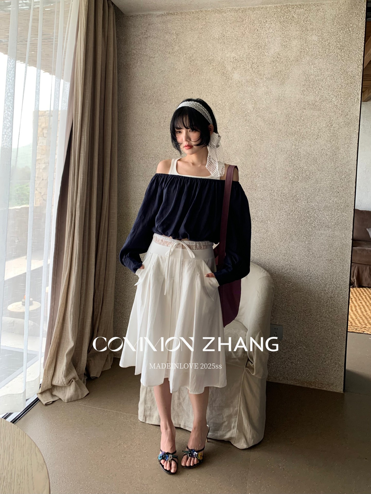 CZ ZHANG Summer French lace-up waist Tencel solid color low-waist A-line pleated skirt B22859 pic 19