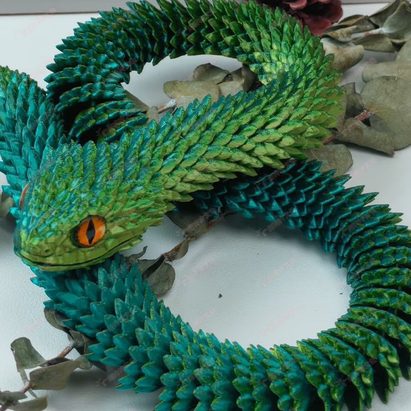 网红爆款3d打印蛇年新款蝰蛇全身关节可动立体动物夜光模型礼物源详情6