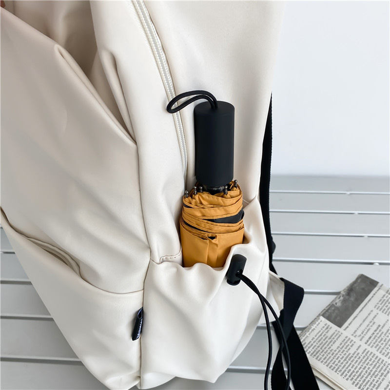 中大学生书包女潮流褶皱双肩包男批发 学院风情侣休闲耐用双肩包详情23