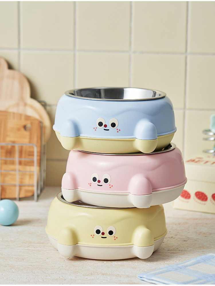 Factory pet bowl, stainless steel cat slanted neck guard drinking bowl, high-legged single bowl cat bowl, anti-slip and anti-tipping tableware pic 10