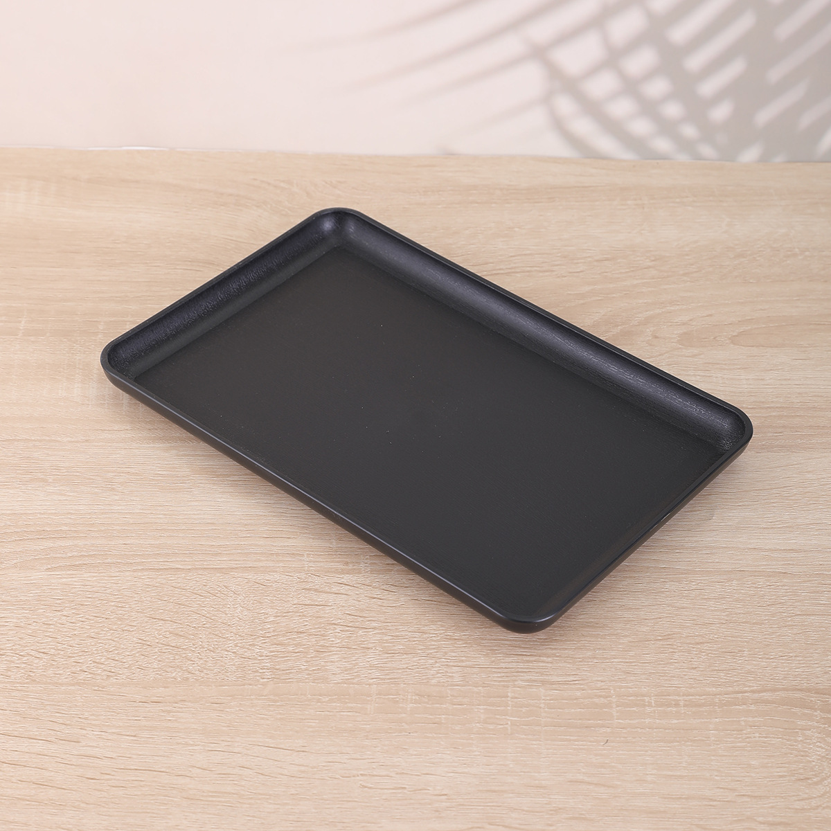 New Korean-style plastic tray, simple pure black square plastic tray, hotel and guesthouse tea tray, canteen food delivery tray pic 7