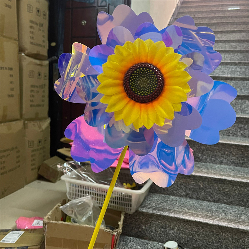 双层彩膜变色向日葵风车户外插地节庆布置道具广告楼盘装饰品批发详情32