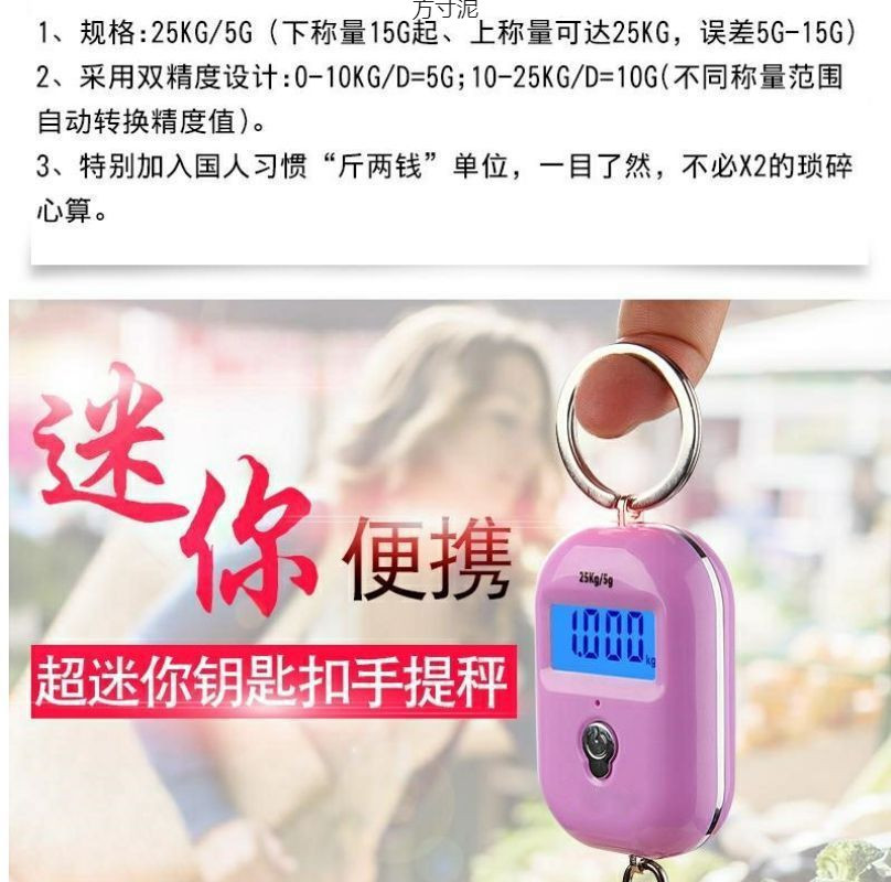 迷你手提称高精度电子秤便携小称买菜称随身带称重50斤厂一件批发详情5