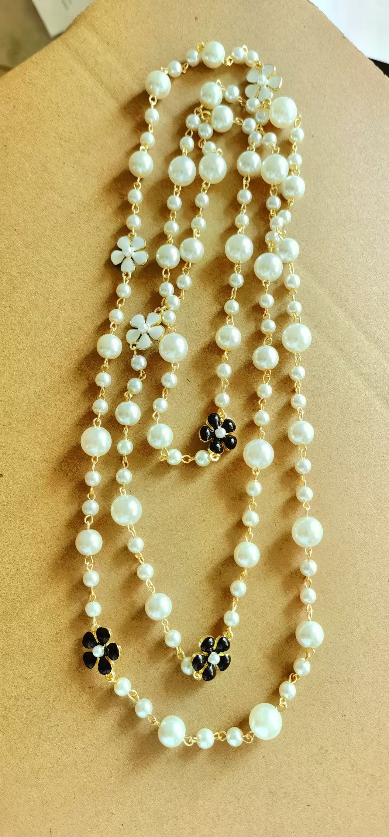 韩版新娘多层珍珠项链毛衣链长款名媛赫本同款婚纱旗袍项链配饰女详情16