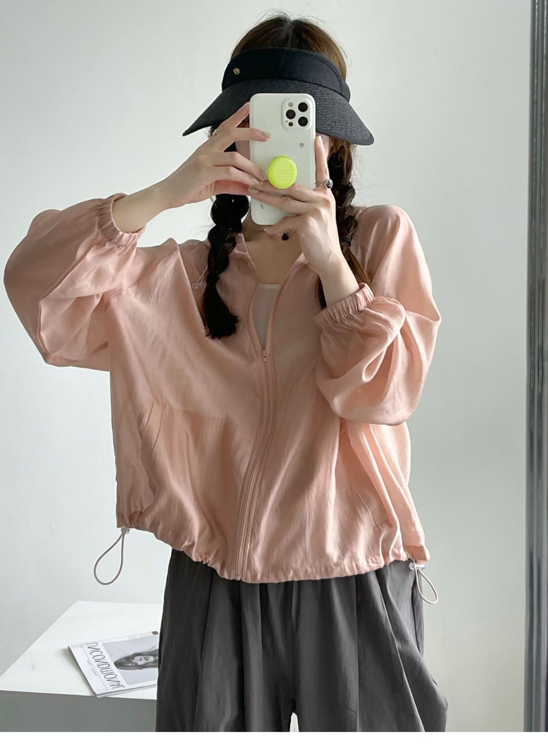 天丝连帽防晒衣女夏季薄款户外透气百搭防晒服oversize蝙蝠袖上衣详情18