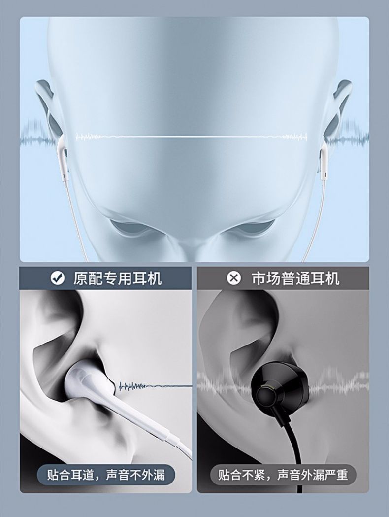 原装正品适用华为耳机有线typec接口p40/P30/nova7/8mate40入耳式详情13