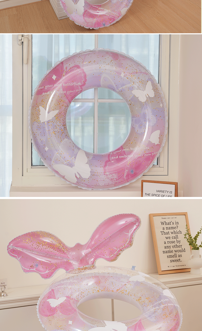 立体蝴蝶造型儿童游泳圈宝宝充气座圈遮阳蓬下沉式裤兜圈现货批发详情8