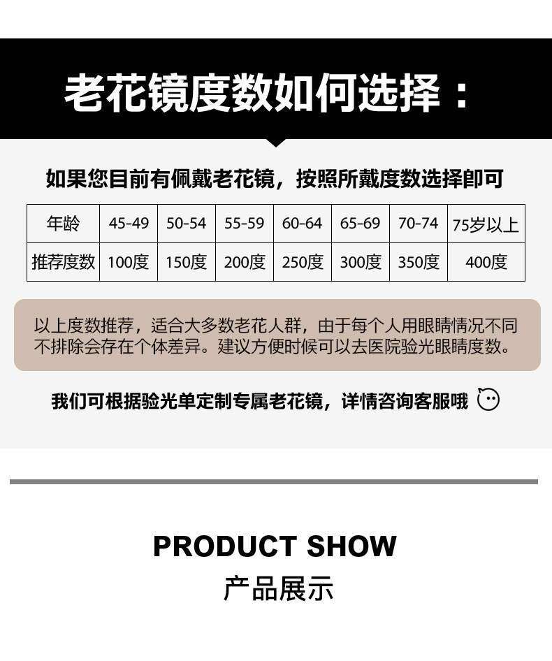 防伪正品老人100超轻树脂老花镜 时尚男女玻璃眼镜 水晶石老光814详情16