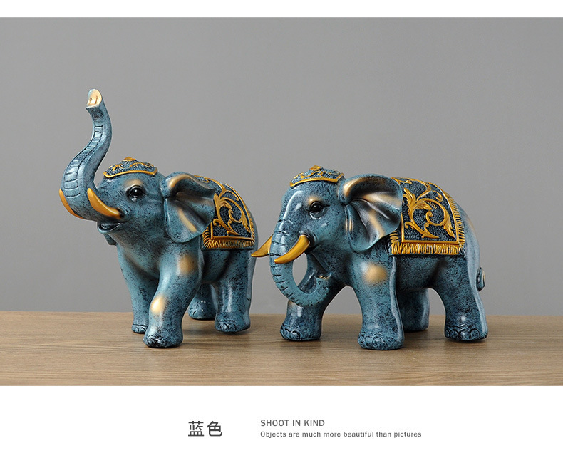 伴手礼情侣大象摆件风水象客厅玄关酒柜工艺品摆设创意家居装饰品详情6