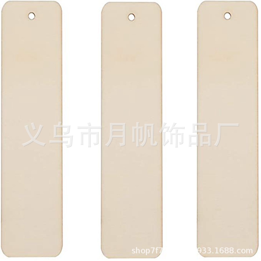 亚马逊热销木质空白创意书签木制木牌书签挂牌可涂鸦diy木牌木片详情11