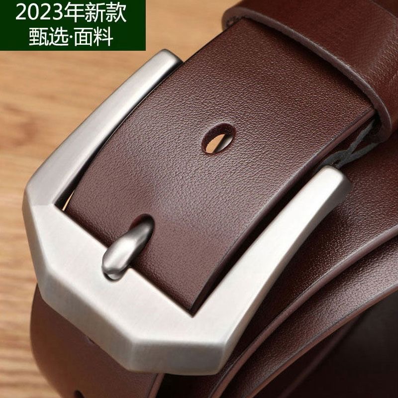 厂家批发男士真皮针扣腰带复古休闲牛皮牛仔裤配饰时尚潮流男款腰带详情14