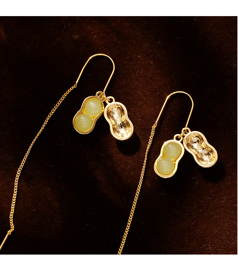 Hyacinth good fumi y jade colgante pendientes shake yin boom estilo orejeras moda femenina luz lujo alto sentido línea de la oreja pic 5