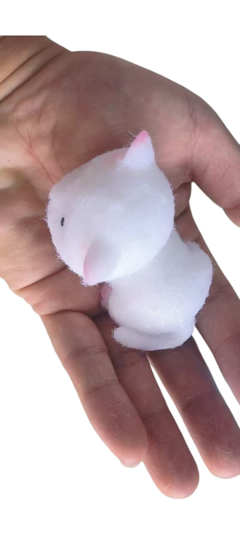 直销TPR软胶毛绒实心小猫捏捏乐黑猫白猫萌宠大团子卡通减压玩具详情11