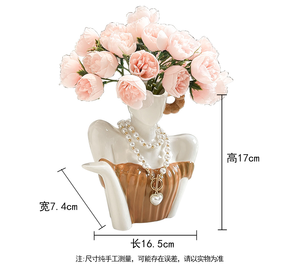 批发ins风艺术锁骨陶瓷花瓶装饰摆件玄关桌面客厅工艺品摆设礼物详情9