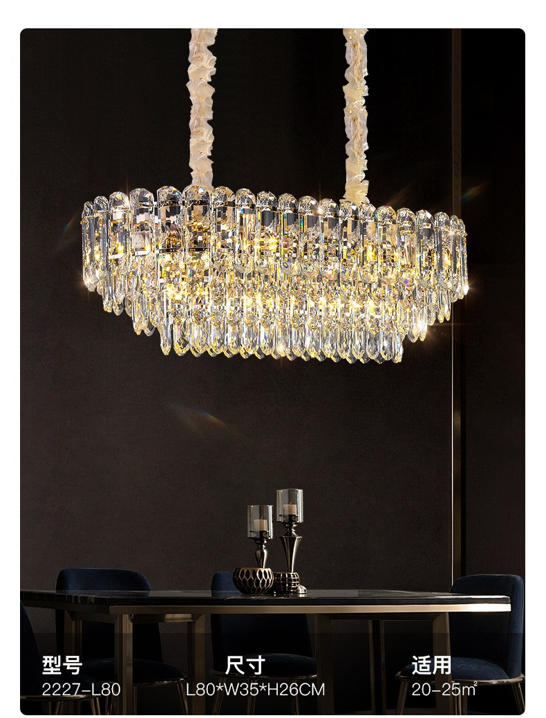 Luz lujo candelabro de cristal sala de estar lámpara principal post moderno minimalista atmósfera creativa francés comedor dormitorio lámpara pic 7