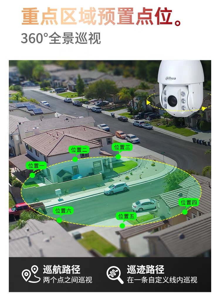 大华6寸400万云台变倍高速球机户外立杆全彩监控摄像头DH-SD6432详情9