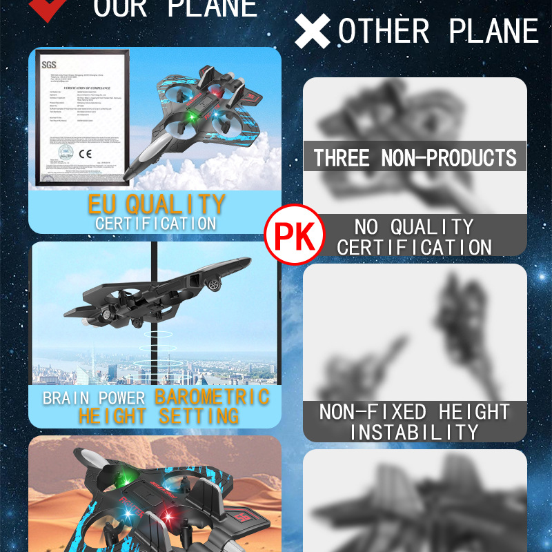 跨境20战斗机四轴飞行器长续航无人机玩具泡沫飞机泡沫遥控飞机详情5