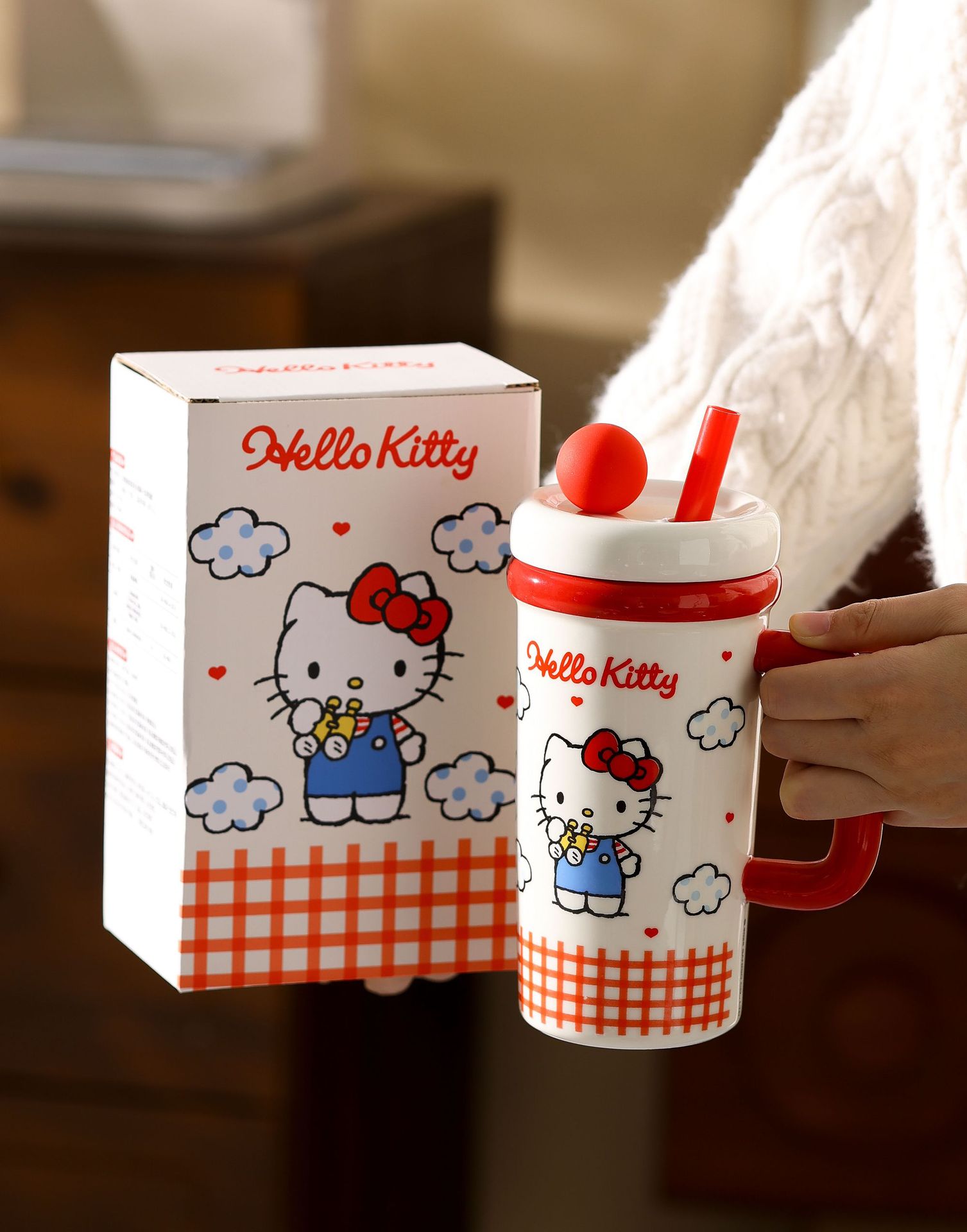 Sanrio Coolomi Ice Cup, large-capacity ceramic mugs for both boys and girls, high appearance level children's water cup gift pic 8
