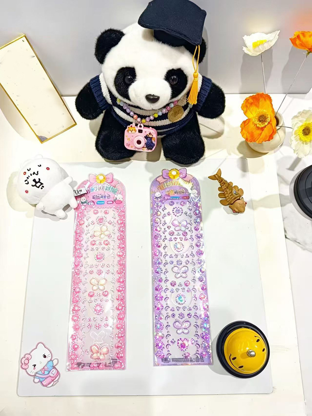 五彩闪耀钻立体蝴蝶花朵宝石贴画 手账装饰素材现货可混批详情7