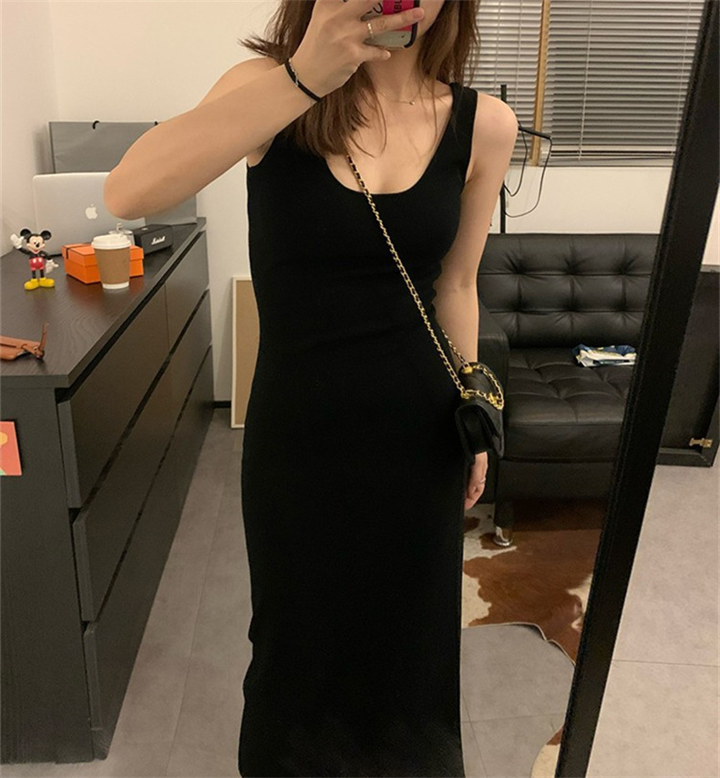 秋季新款打底针织衫女吊带连衣裙韩版宽松胖MM遮肉背心气质收腰裙详情12