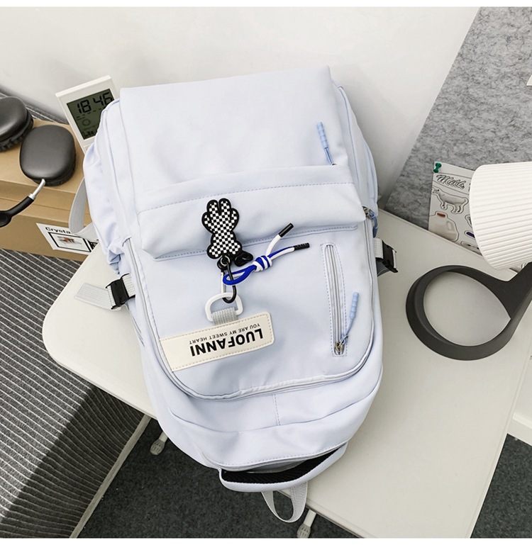A large-capacity schoolbag for college and high school students, a simple, casual and sporty Korean-style couple backpack pic 10