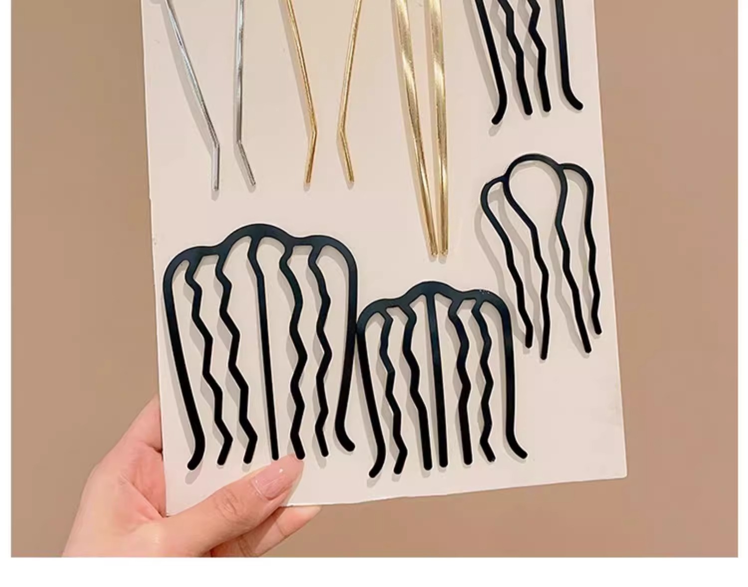 懒人盘发神器丸子头插梳发梳发簪倒插u型发夹职业气质造型头饰女详情20