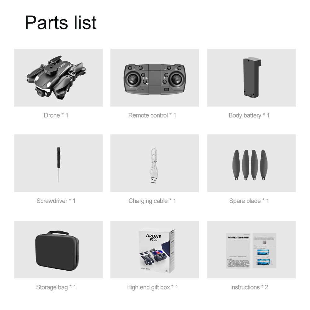 跨境新品F200无刷折叠光流避障双摄航拍四轴飞行器遥控飞机详情90