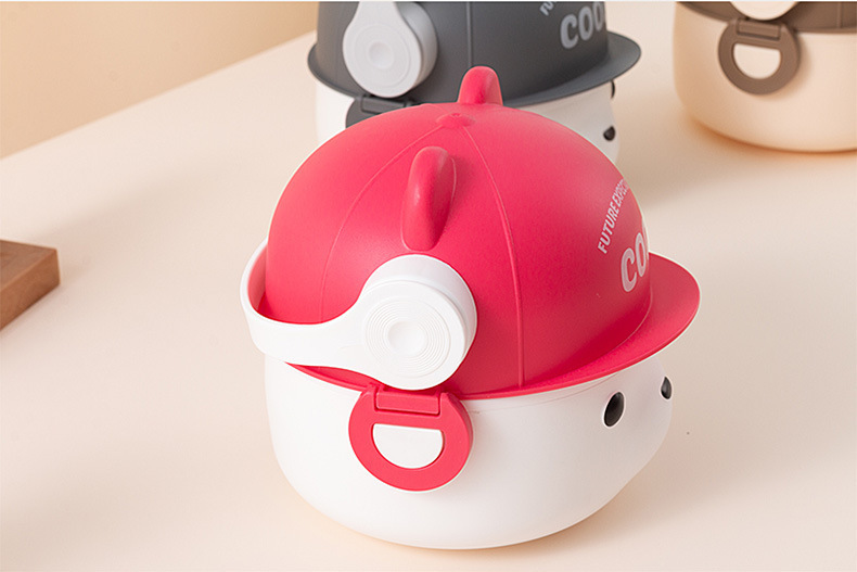 创意卡通耳机熊学生塑料提手饭盒上班族便携可微波加热午餐便当盒详情11