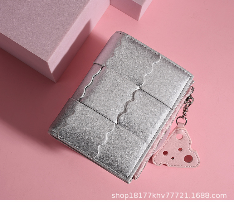 2024新款原创饼干编织短款钱包多卡位小巧精致简约证件包零钱包女详情20