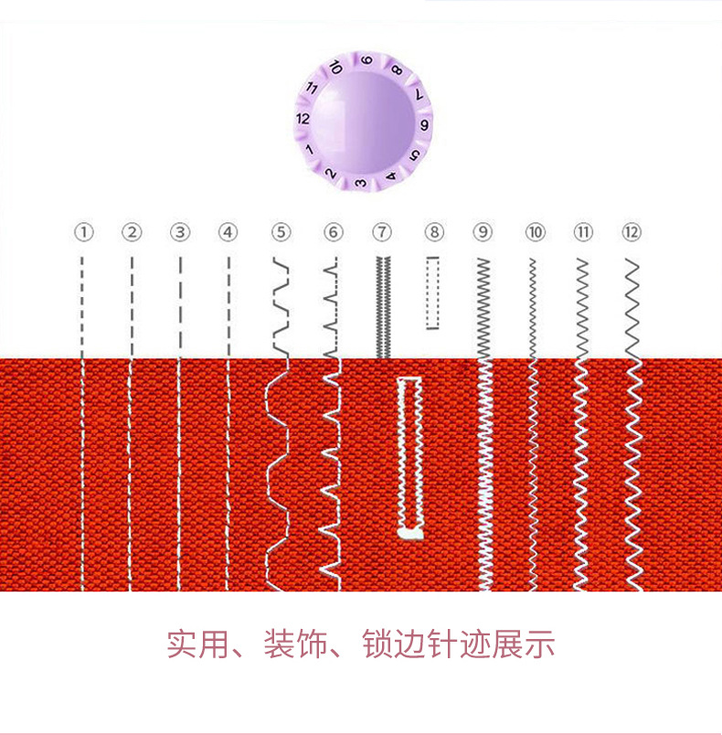 505A锁边家用迷你微型小型多功能脚踏全自动插电使用吃厚缝纫机详情8