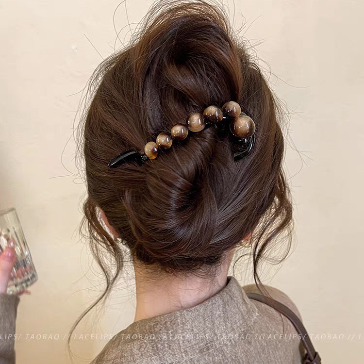 High-end rose flower twist clip for women 2025 new style, back head straight clip, grab clip, versatile hair clip and hair accessory pic 5