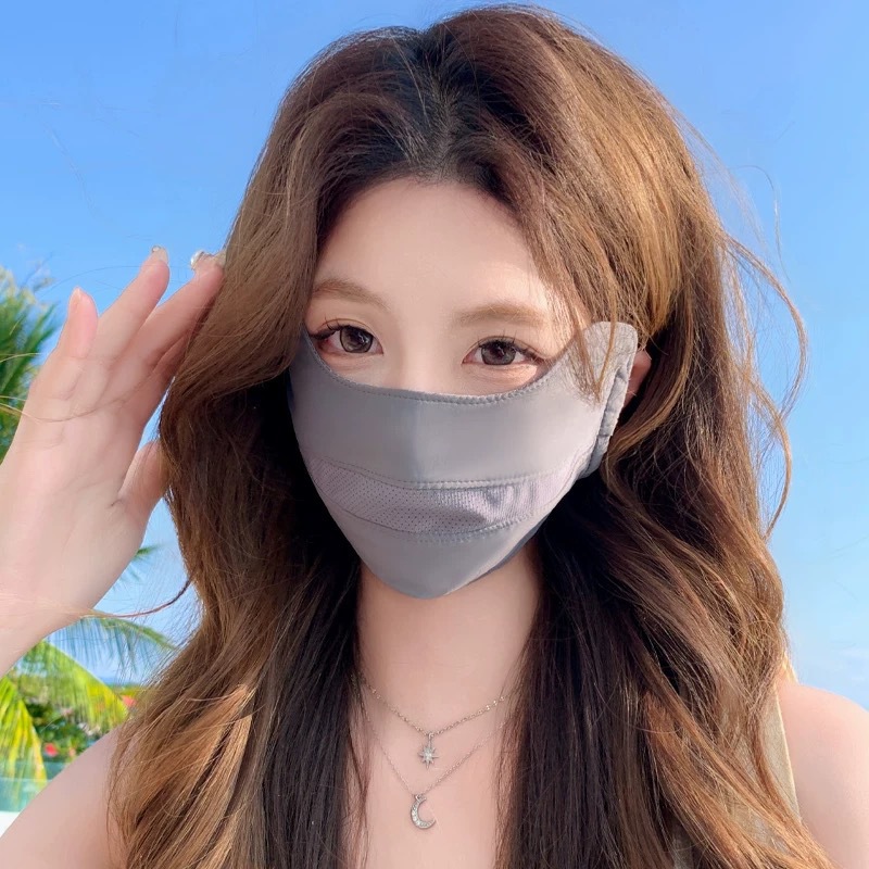 Sun protection mask for girls, high school appearance level, Summer 2025 new UV protection mask, full face ice silk breathable sun protection thin style pic 9