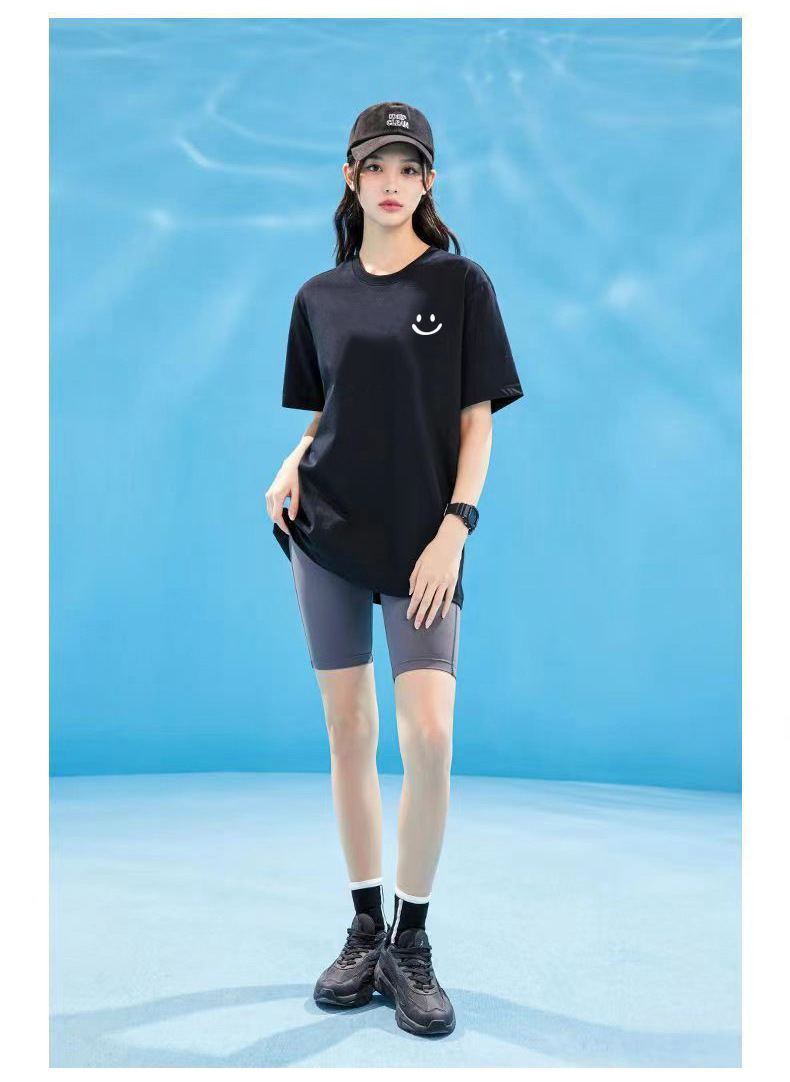 冰丝凉感短袖男宽松学生黑白半袖体恤夏季潮流圆领T恤百搭打底衫详情24