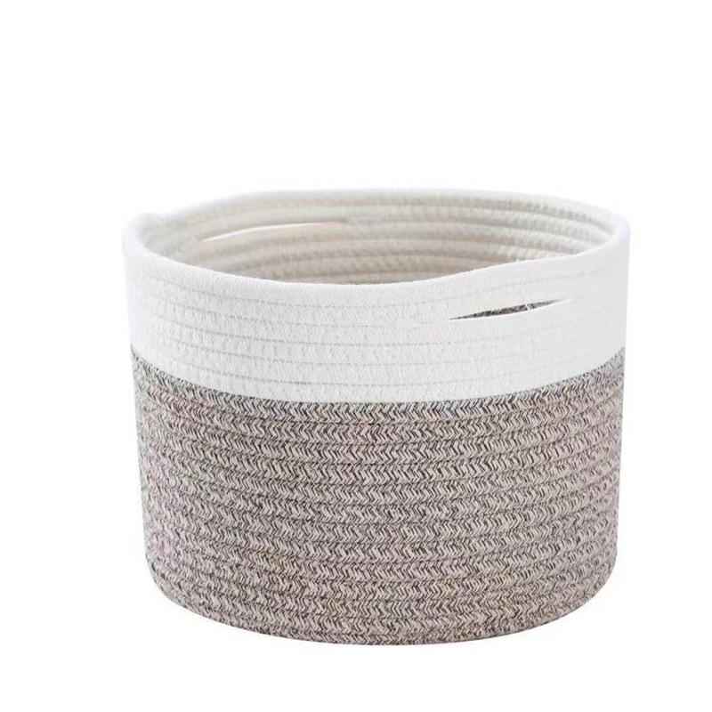 棉绳收纳筐手工编织储物篮北欧ins风家居收纳客厅多尺寸多色可选详情11