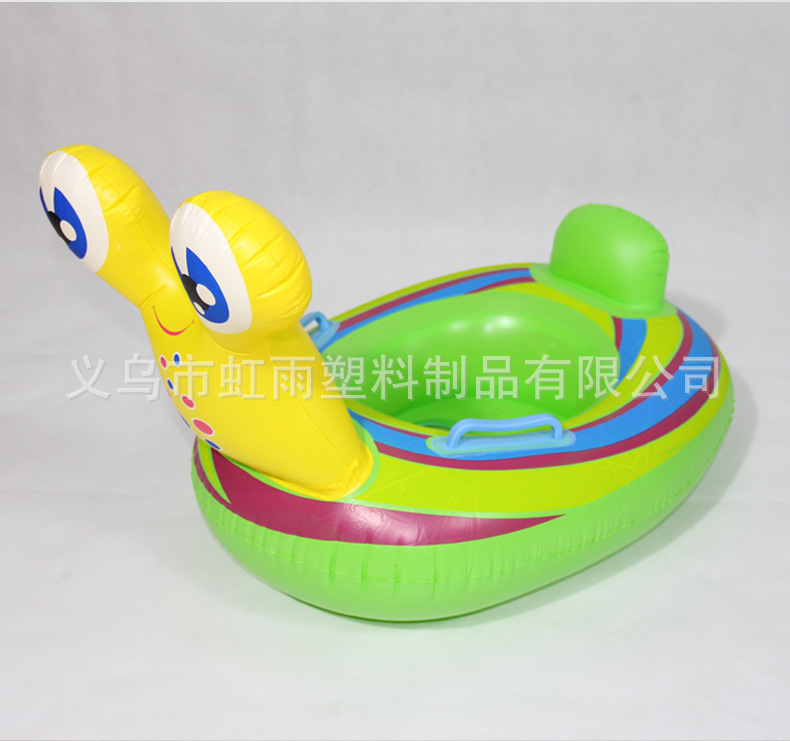 卡通蜗牛艇水上充气儿童玩具座圈带把手防侧翻游泳圈婴儿坐圈批发详情5