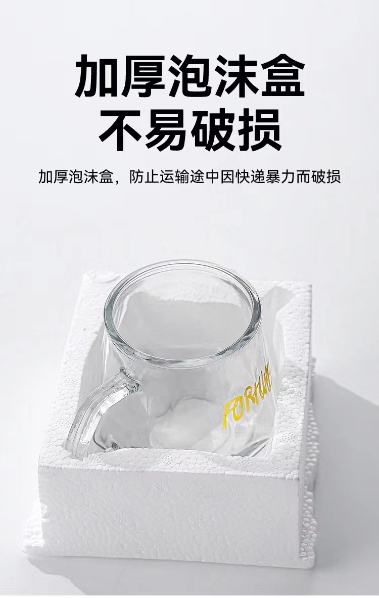 高颜值早餐杯皇冠水杯把手玻璃水杯咖啡杯带勺女生办公室礼品杯子详情10