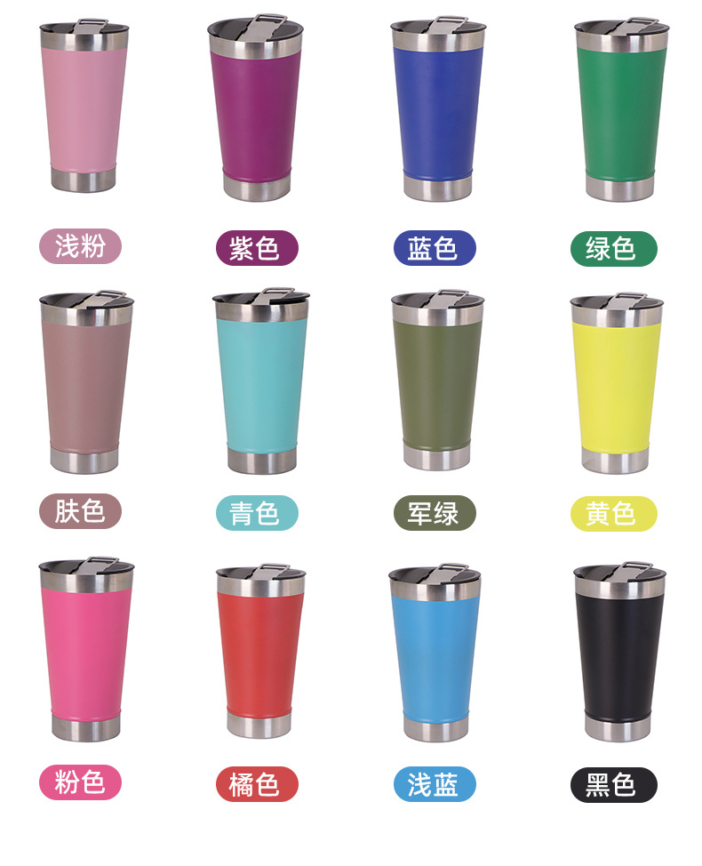 Simple thickened car cup, cold water cup, bottle opener, insulated cup, car water cup, 16oz stainless steel beer mug pic 12