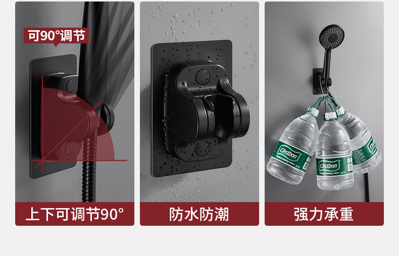 Silver five-speed pressurized shower head, bathroom water heater, pressurized bath, rain shower, shower head, bathroom heater pic 18