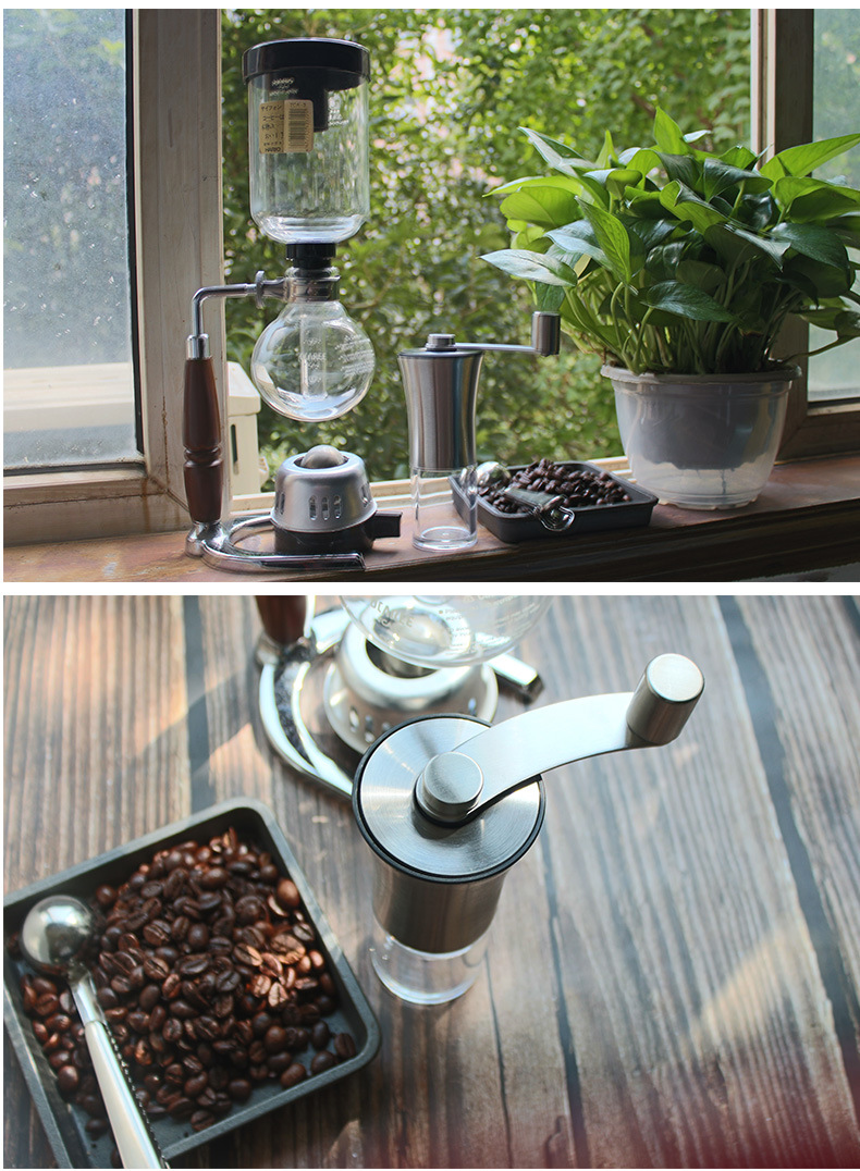 Cross-border coffee grinder, manual coffee grinder, 304 stainless steel coffee bean grinder, coffee spoon LOGO available pic 7