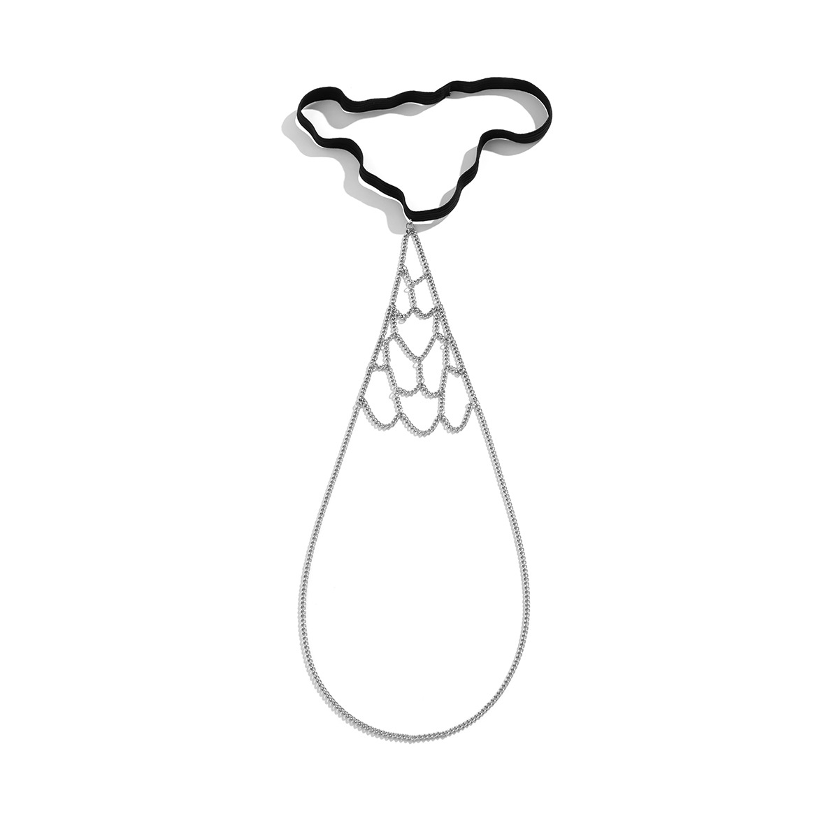 欧美跨境饰品性感链条金属腿环休闲身体链弹力带流苏辣妹大腿链详情12