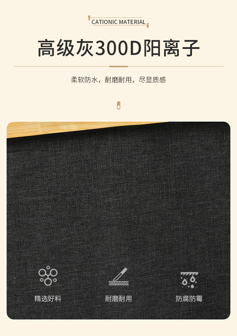 300D cationic laundry basket, fabric foldable laundry basket, bathroom and bedroom storage basket, storage basket pic 4