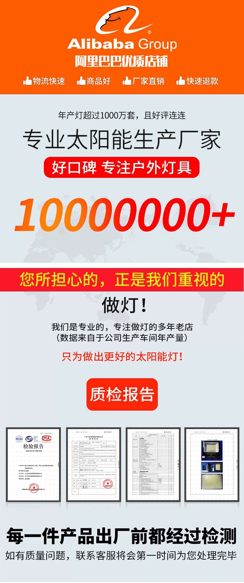 2024新款超亮广角曲面太阳能户外庭院灯家用防水一拖二投光灯照明详情5