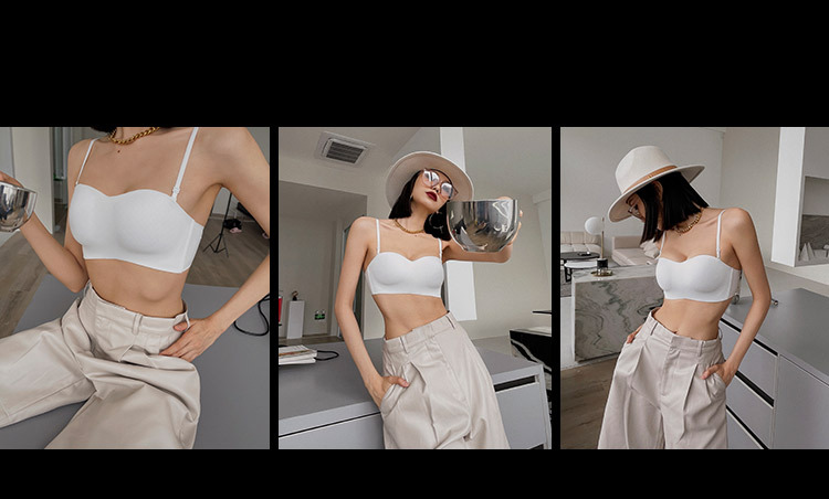 Strapless shaping underwear for women, anti-slip side retraction, small chest retraction, seamless, strapless, and sexy bra cover without steel rings pic 13