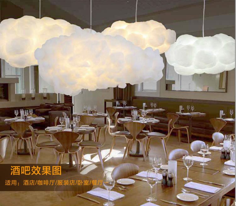 儿童房灯云朵吊灯客厅灯创意个性商城店铺主题乐园装饰棉花吊灯具详情6