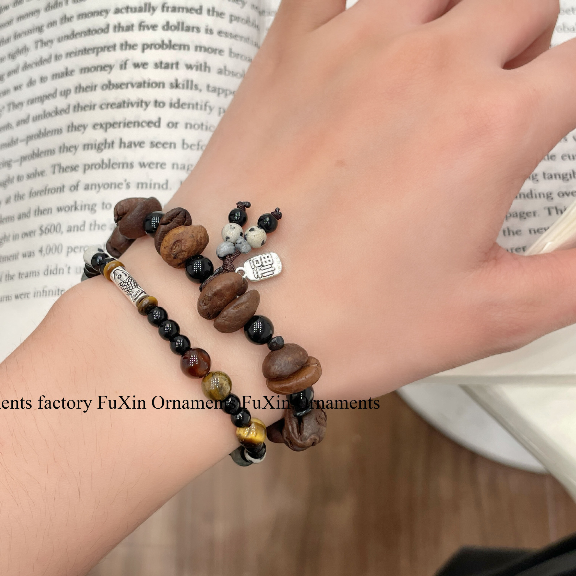The new unique coffee bean bracelet features a niche and versatile design, a retro style for both men and women, and a new Chinese style for best friends and couples pic 16