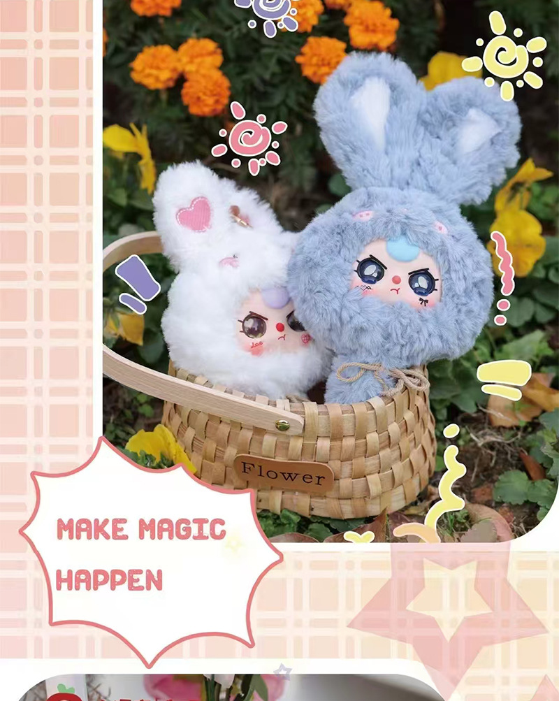New three-year-old magic mirror, plush blind box, cute little rabbit, functional mirror, trendy toy, plush birthday gift pic 3