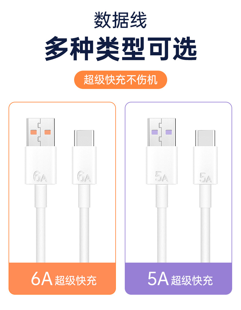 6A快充66Wtype-c数据线适用于华为p40mate40手机40W充电线5A器详情1