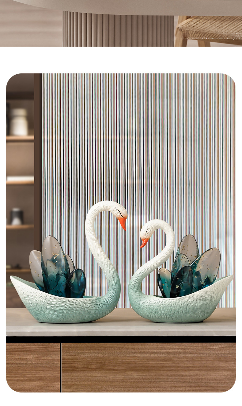 天鹅摆件轻奢高档客厅餐边酒柜乔迁结婚送新人礼物小众高级装饰品详情9