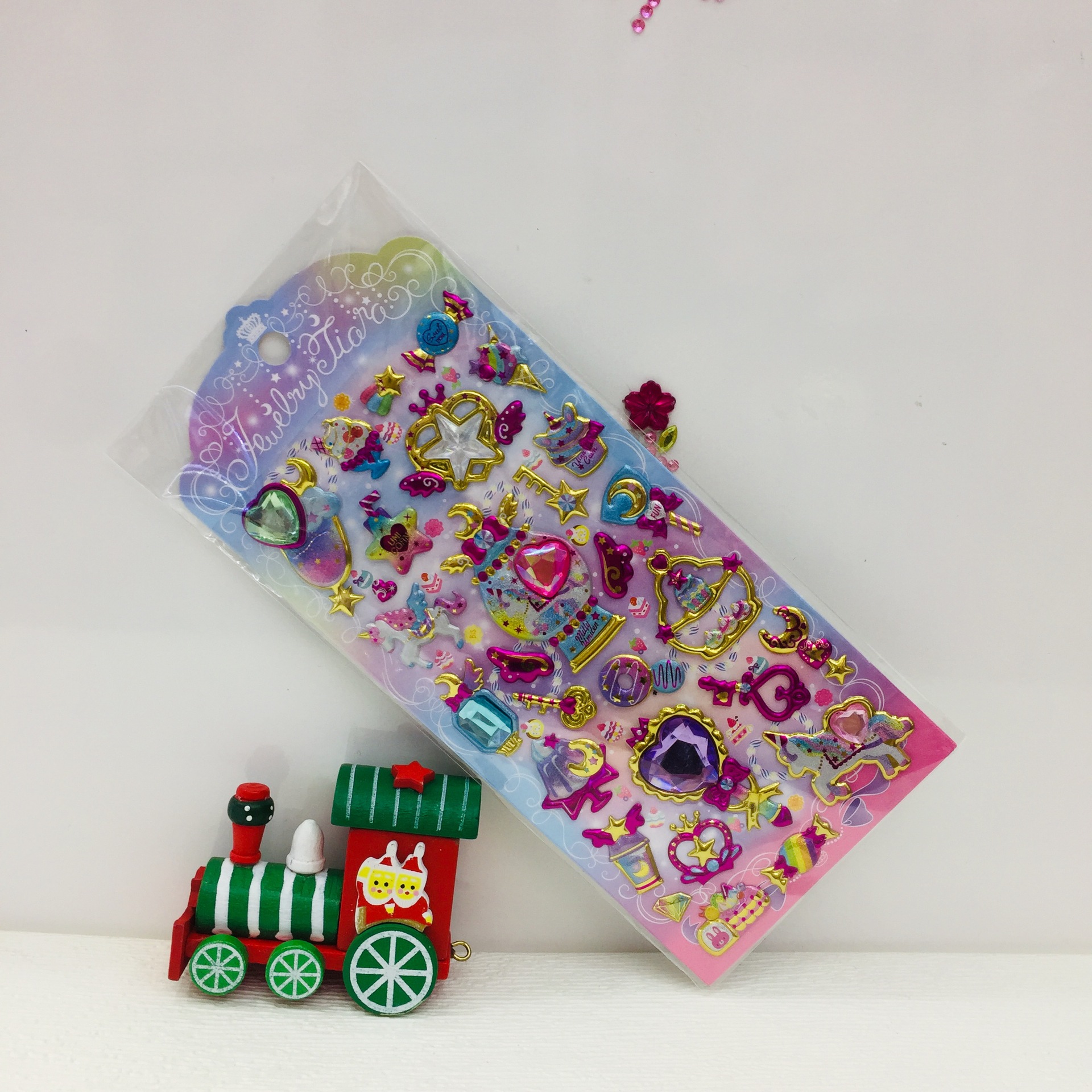 批发彩钻装饰手工贴画镭射女孩公主儿童立体水晶贴宝石钻石贴纸详情18