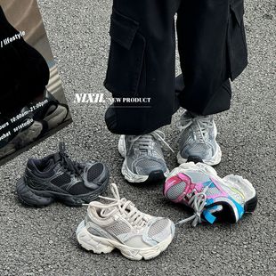 2025年夏季新款儿童老爹鞋时尚旋转扣童鞋单网透气男女童运动跑鞋详情1